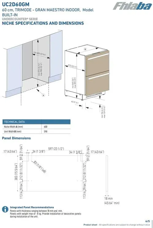 Unterbau Lade Fhiaba Gran Maestro UC2D60GM